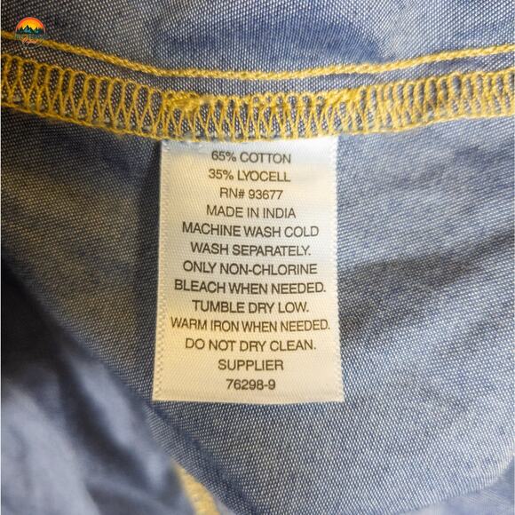 NWT A.N.A Blouse Top Blue Sleeveless Denim Ruffled Women's Size 1X - Picture 9 of 9